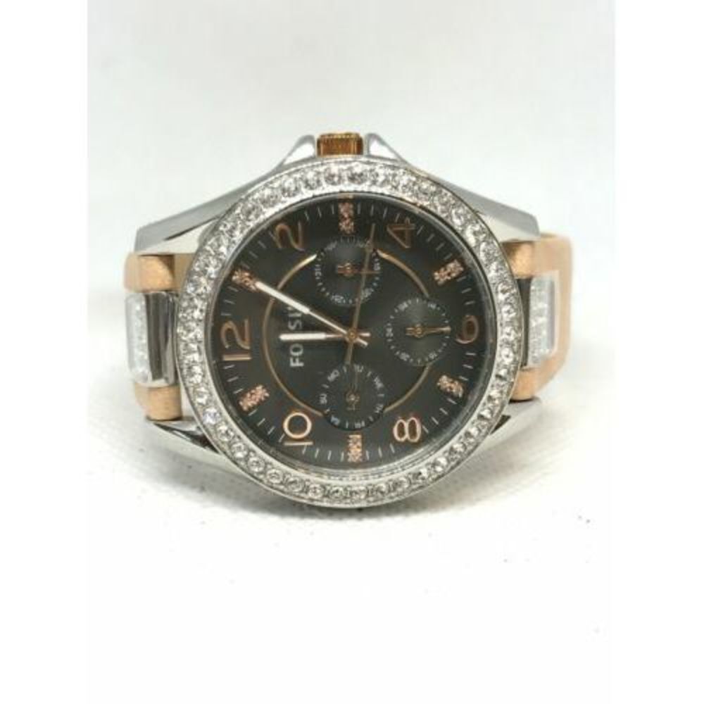 Fossil FS3888 Women Pink Leather Analog Dial Quartz Genuine Pre-Owned Watch Y138